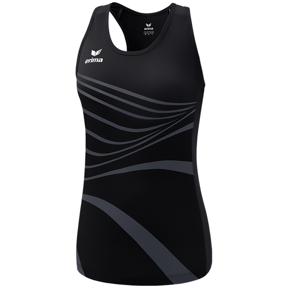 CAMISETA SIN MANGAS ERIMA RACING SINGLET, NEGRA MUJER. 