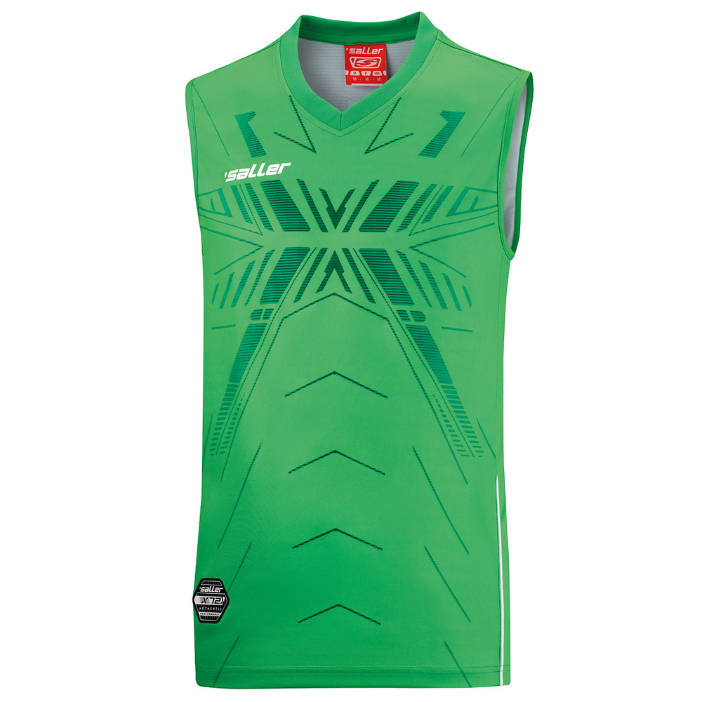 CAMISETA SIN MANGAS TRAININGS-TEE SALLERX.72, VERDE-ESMERALDA-BLANCO UNISEX. 