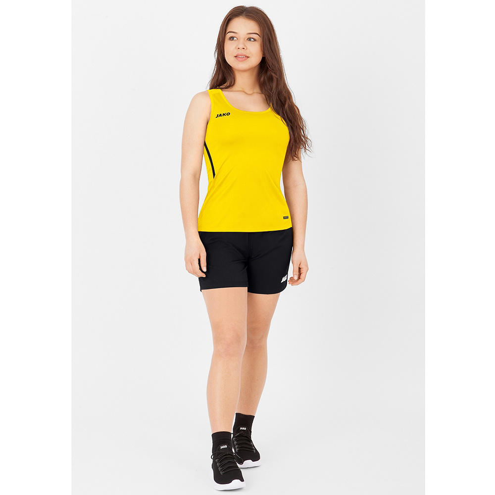 CAMISETA TIRANTES JAKO CHALLENGE, AMARILLA-NEGRA MUJER. 