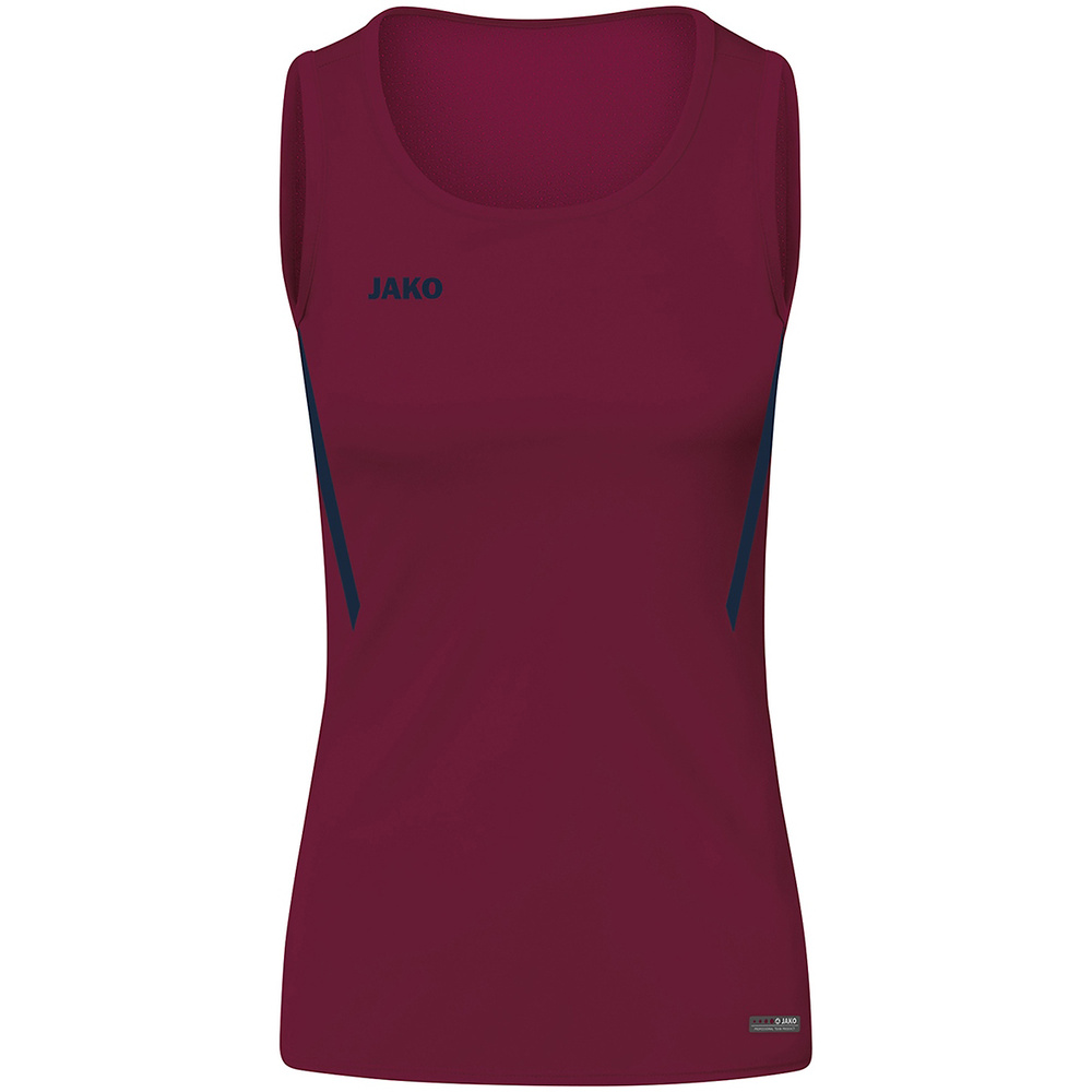 CAMISETA TIRANTES JAKO CHALLENGE, BURDEOS-MARINO MUJER. 