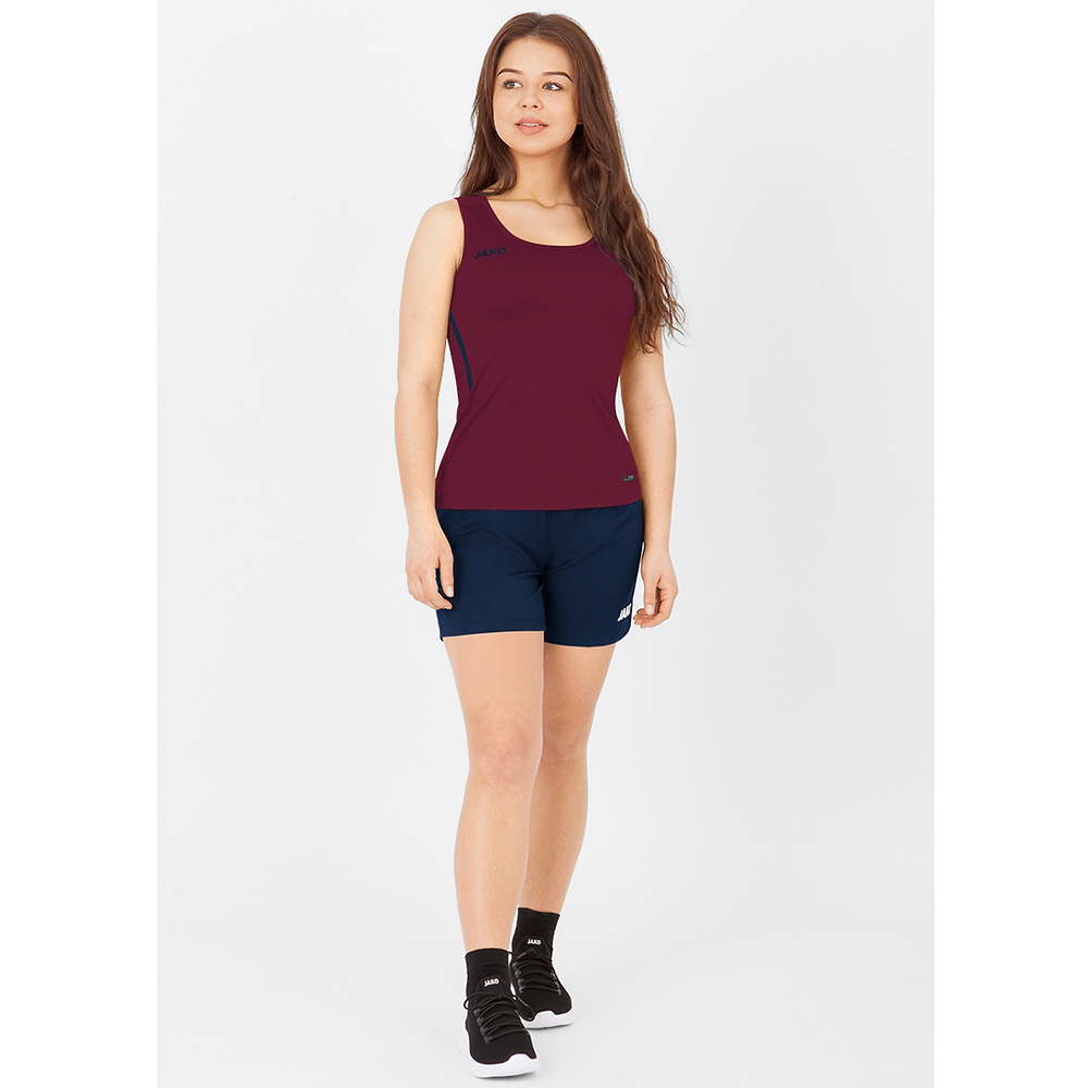 CAMISETA TIRANTES JAKO CHALLENGE, BURDEOS-MARINO MUJER. 