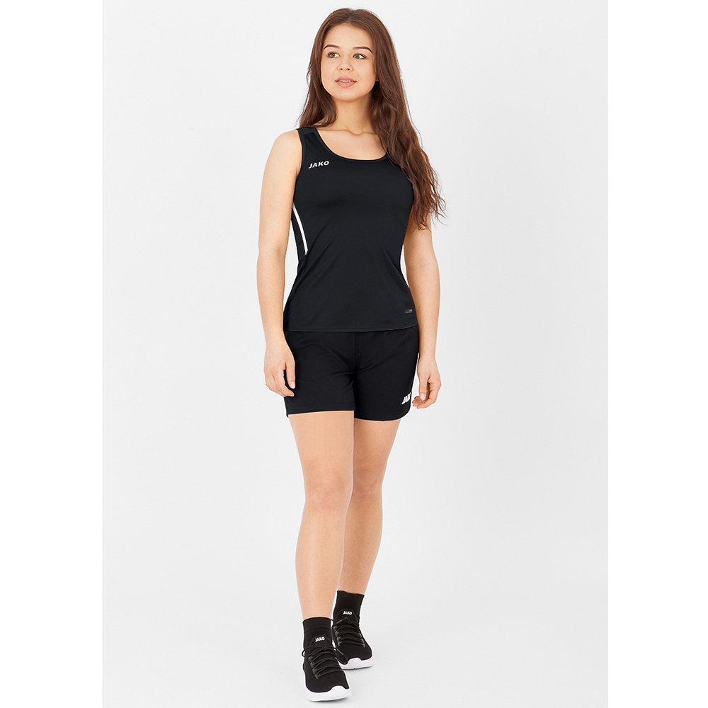 CAMISETA TIRANTES JAKO CHALLENGE, NEGRA-BLANCA MUJER. 