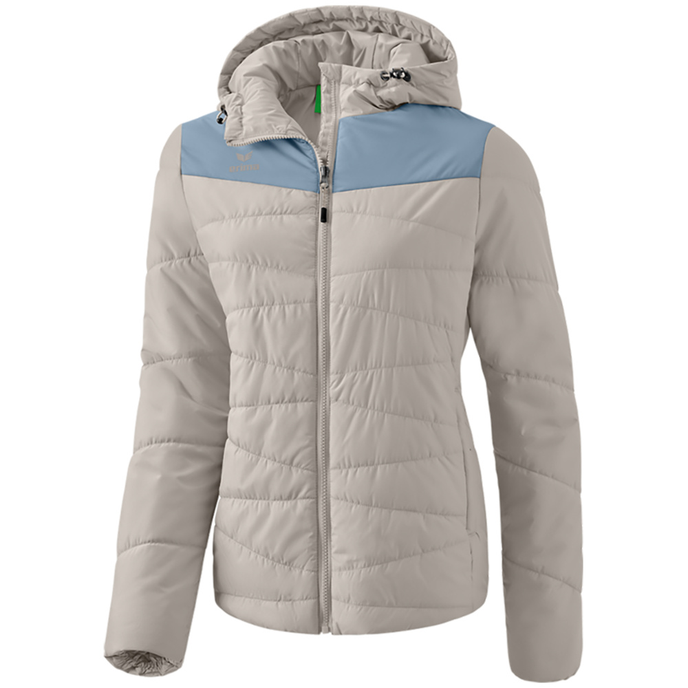 CHAQUETA ACOLCHADA ERIMA QUILTED JACKET, GRIS-DENIM MUJER. 