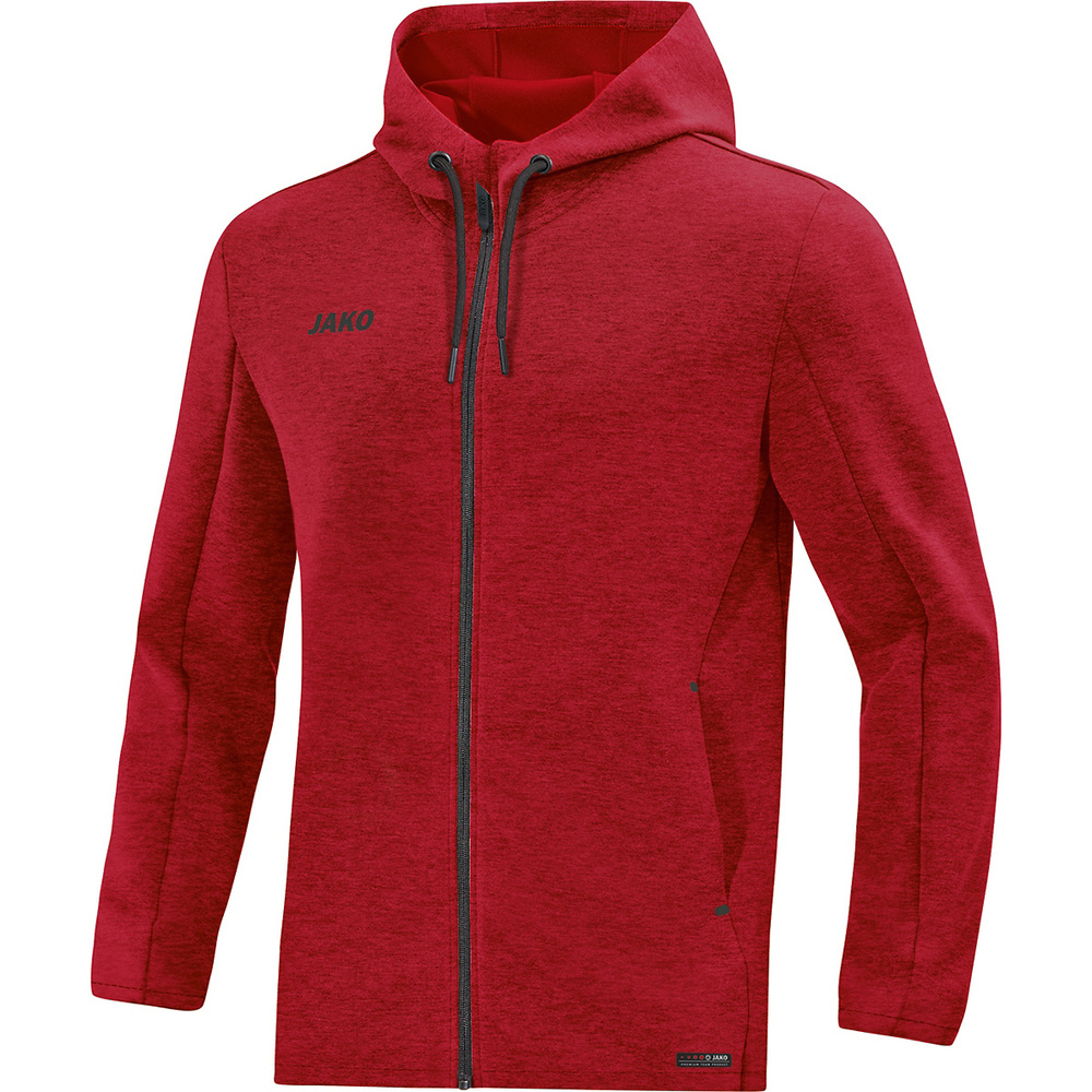 CHAQUETA CHÁNDAL JAKO PREMIUM BASICS, ROJA MELANGE HOMBRE. 