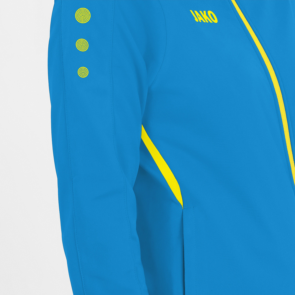 CHAQUETA CHÁNDAL POLIÉSTER JAKO CHALLENGE, AZUL JAKO-AMARILLO NEÓN MUJER. 