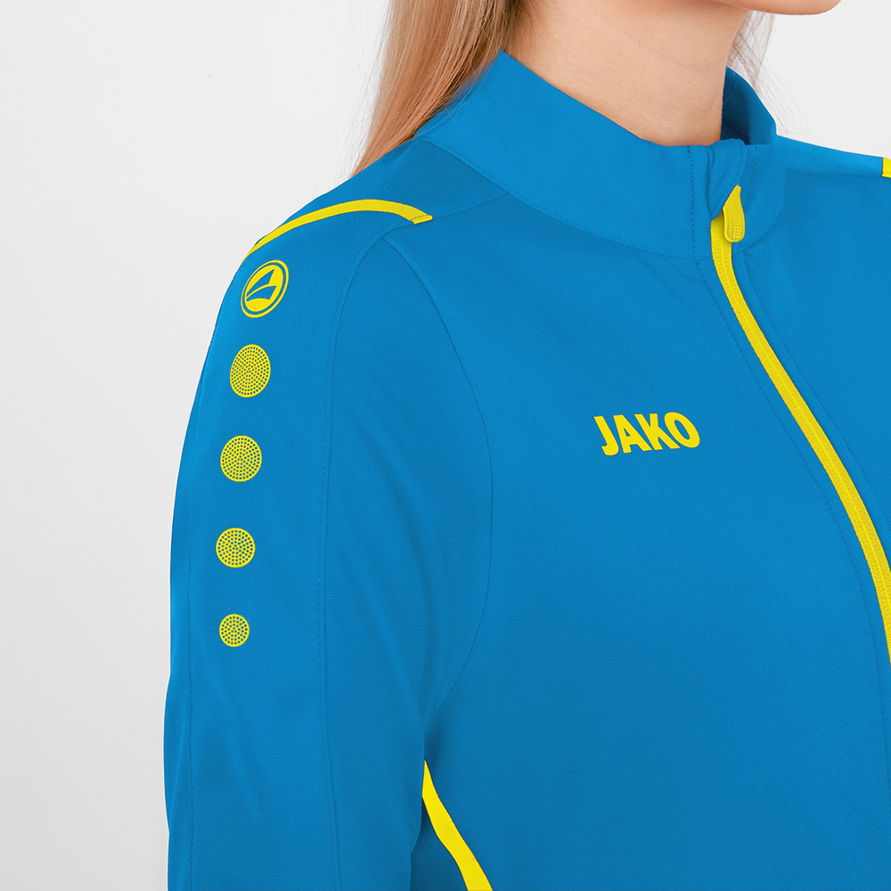 CHAQUETA CHÁNDAL POLIÉSTER JAKO CHALLENGE, AZUL JAKO-AMARILLO NEÓN MUJER. 