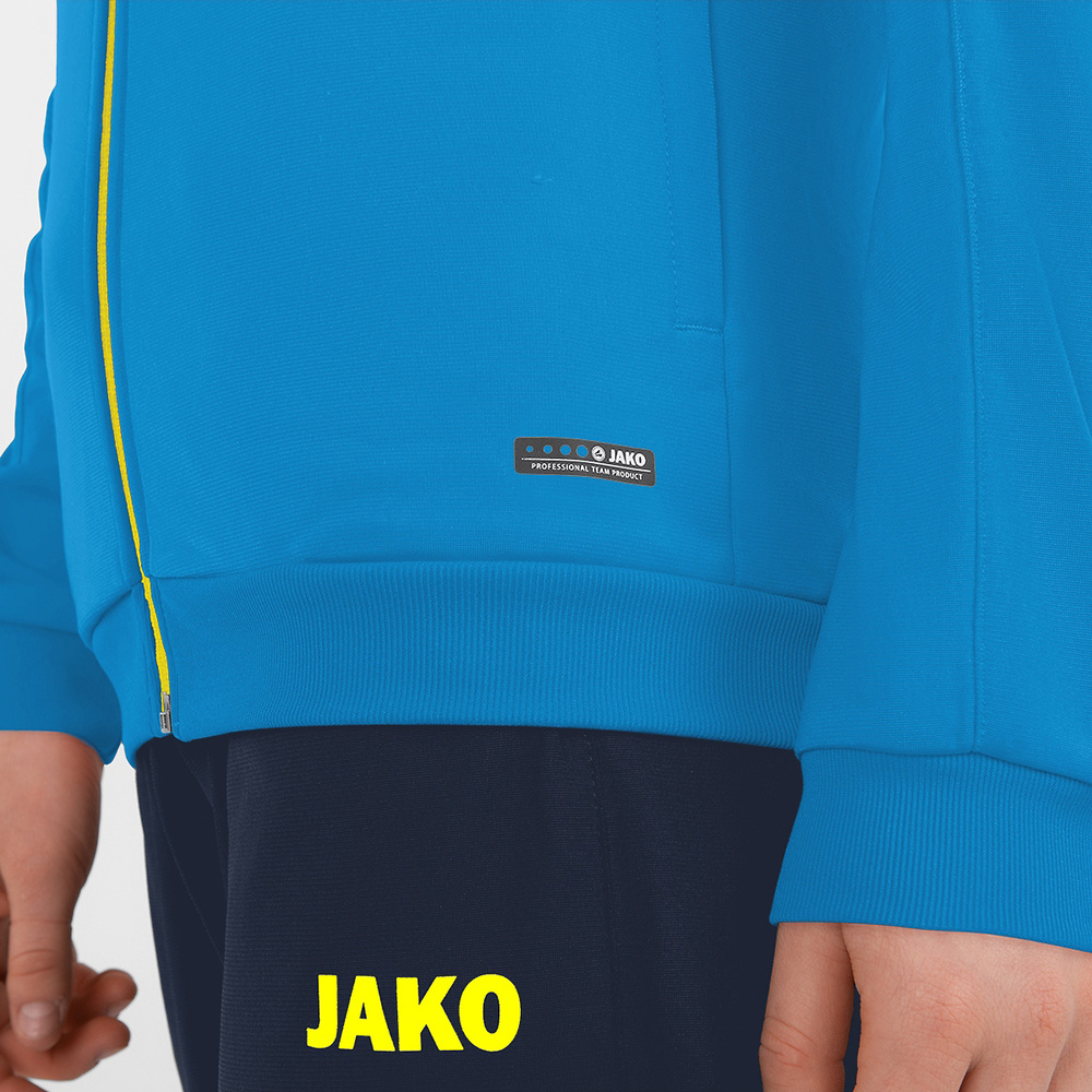 CHAQUETA CHÁNDAL POLIÉSTER JAKO CHALLENGE, AZUL JAKO-AMARILLO NEÓN MUJER. 