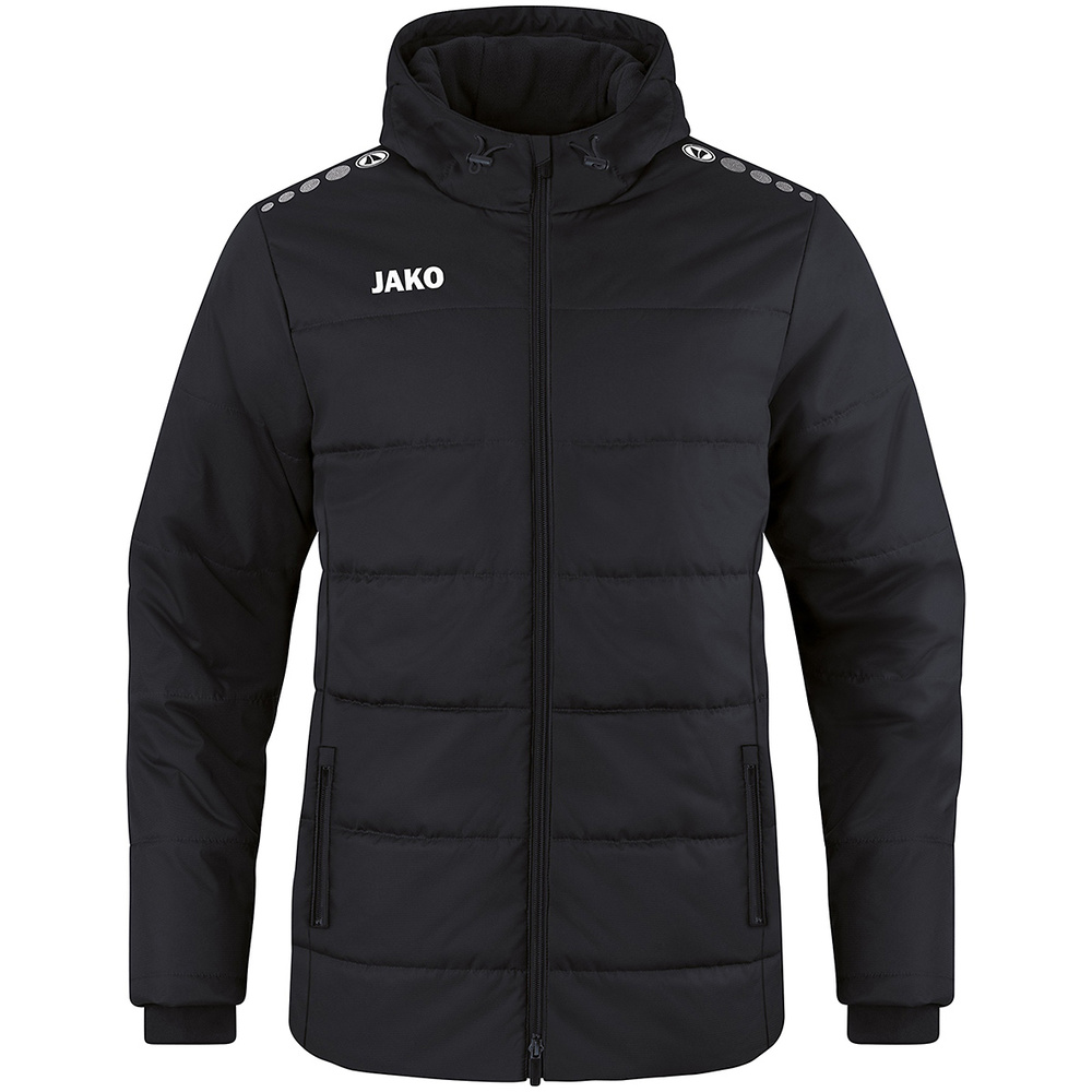 CHAQUETA COACH CON CAPUCHA JAKO TEAM, NEGRA HOMBRE. 