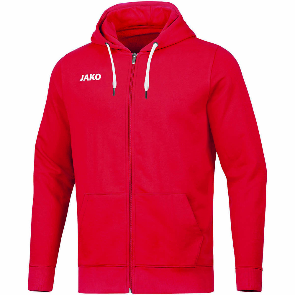 CHAQUETA CON CAPUCHA JAKO BASE, ROJA HOMBRE. 