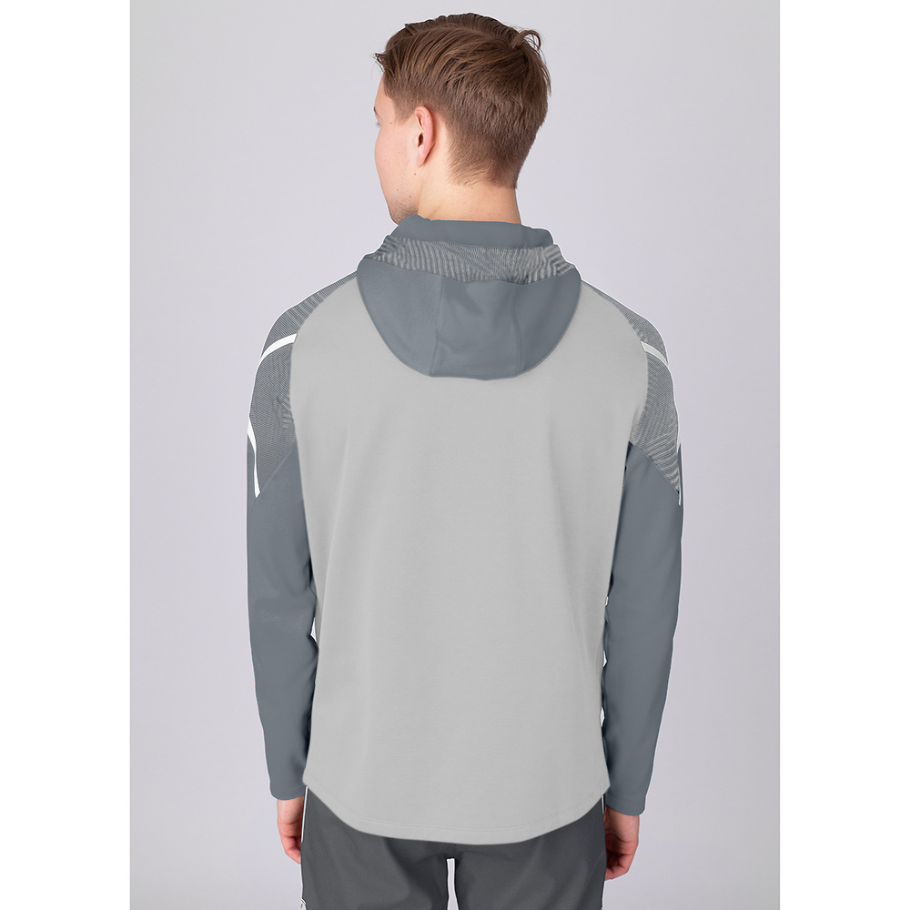 CHAQUETA CON CAPUCHA JAKO PERFORMANCE, GRIS-GRIS PIEDRA HOMBRE. 