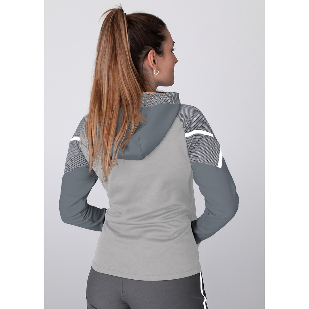 CHAQUETA CON CAPUCHA JAKO PERFORMANCE, GRIS-GRIS PIEDRA MUJER. 