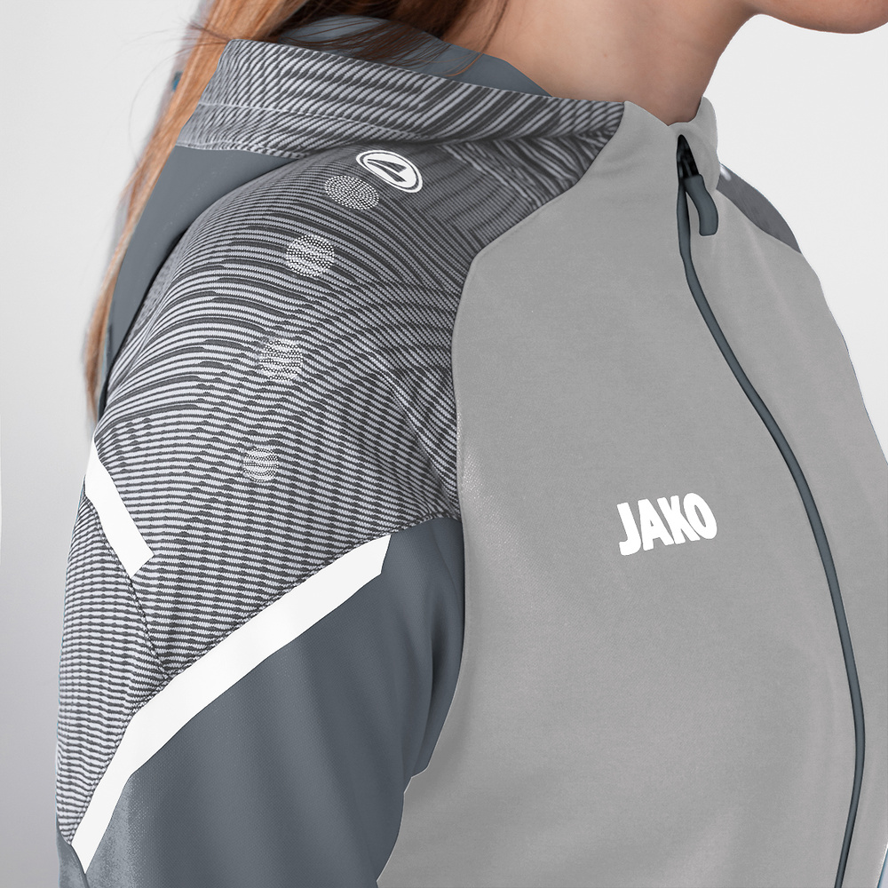 CHAQUETA CON CAPUCHA JAKO PERFORMANCE, GRIS-GRIS PIEDRA MUJER. 