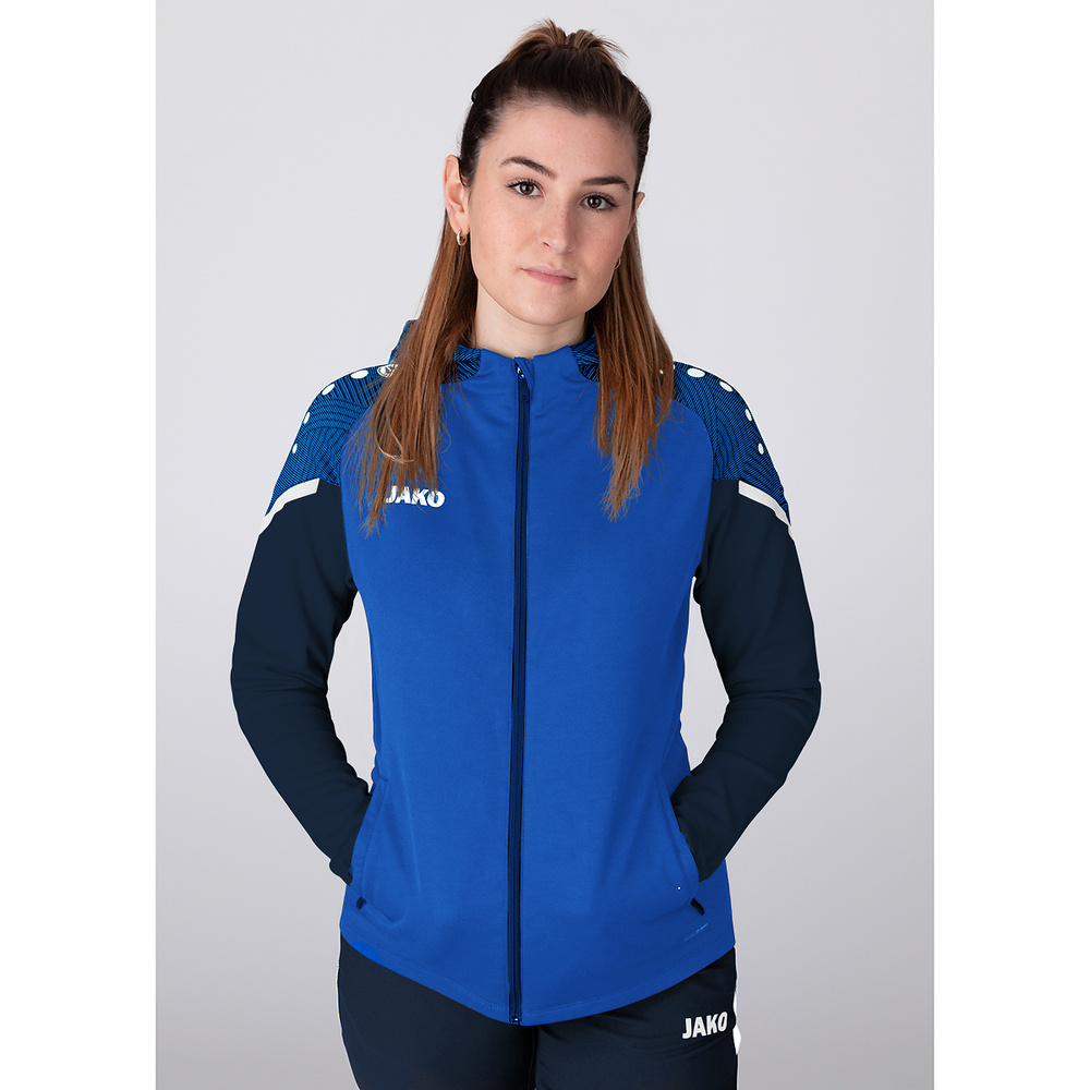 CHAQUETA CON CAPUCHA JAKO PERFORMANCE, ROYAL-MARINO MUJER. 