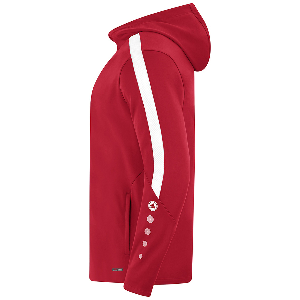 CHAQUETA CON CAPUCHA JAKO POWER, ROJA-BLANCA HOMBRE. 