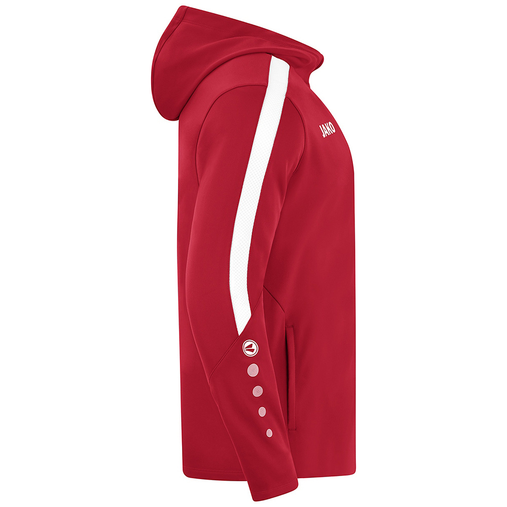 CHAQUETA CON CAPUCHA JAKO POWER, ROJA-BLANCA NIÑO. 