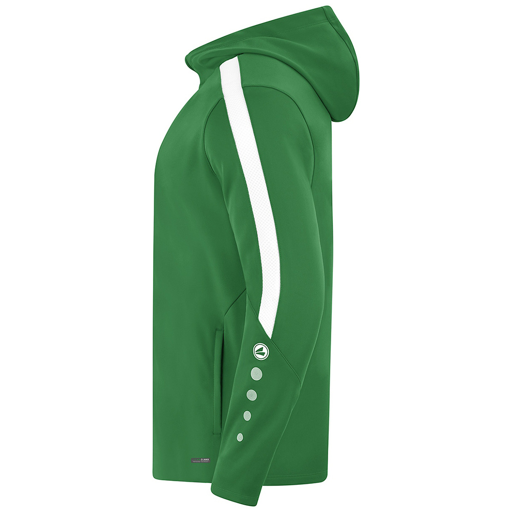 CHAQUETA CON CAPUCHA JAKO POWER, VERDE-BLANCA NIÑO. 