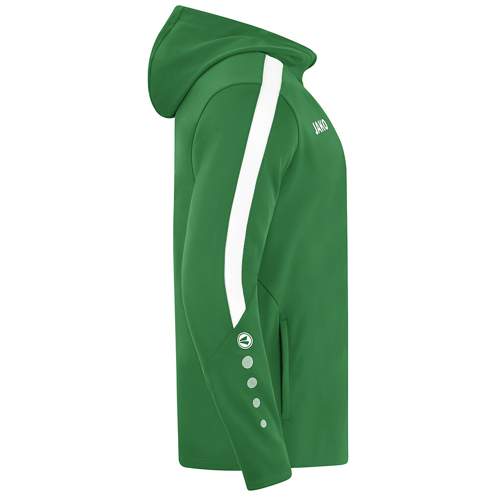 CHAQUETA CON CAPUCHA JAKO POWER, VERDE-BLANCA NIÑO. 