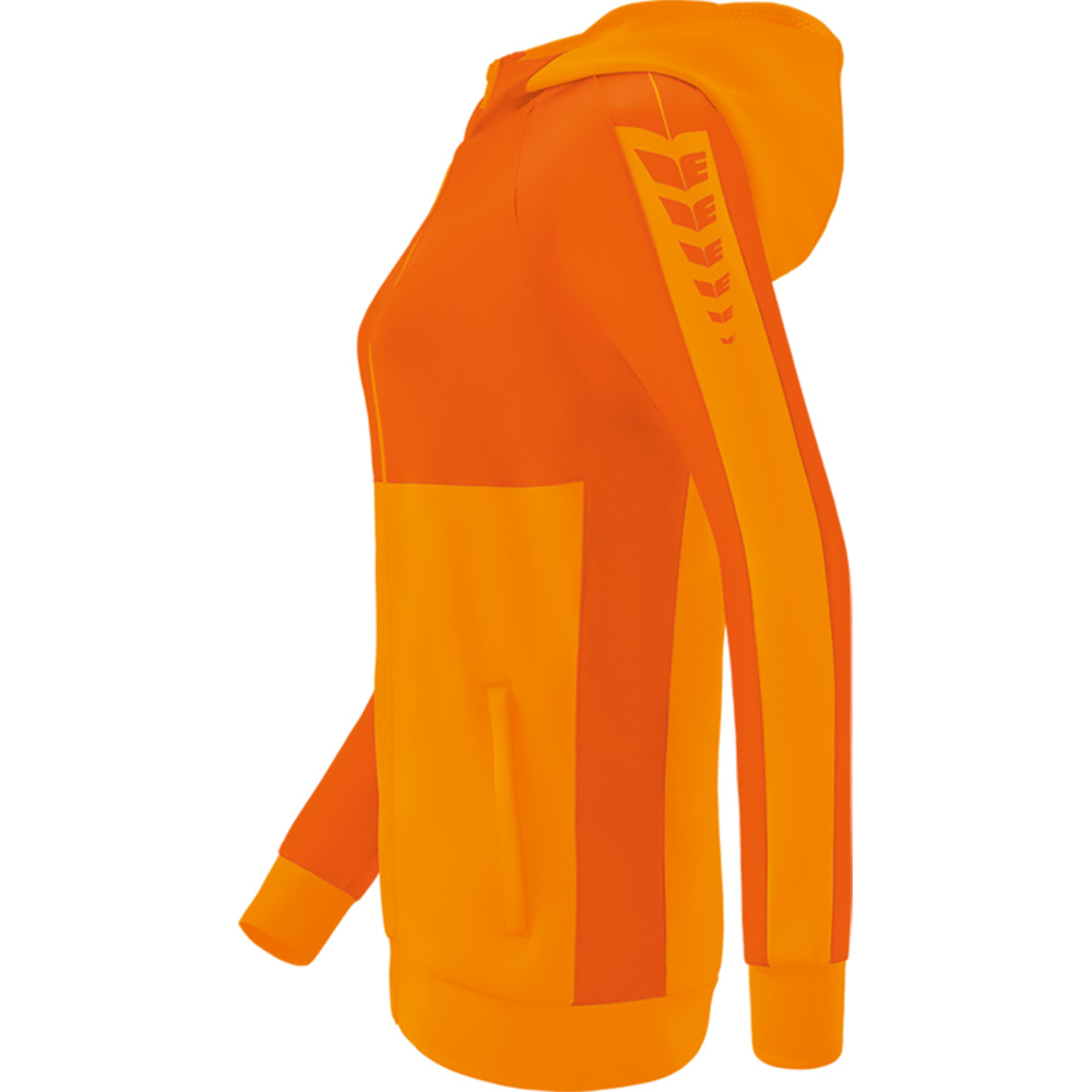 CHAQUETA DE ENTRENAMIENTO CON CAPUCHA ERIMA SIX WINGS, NARANJA-NARANJA MUJER. 