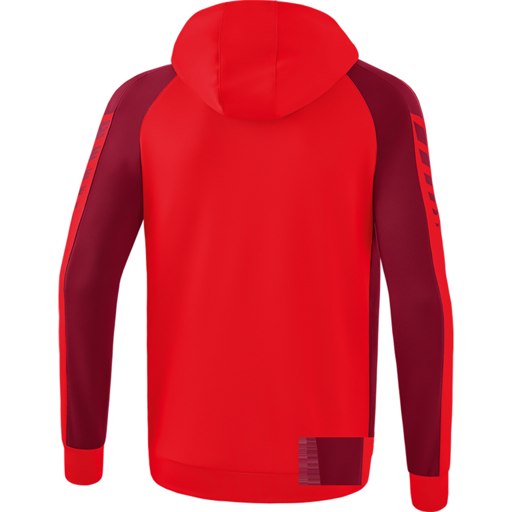 CHAQUETA DE ENTRENAMIENTO CON CAPUCHA ERIMA SIX WINGS, ROJA-BURDEOS NIÑO. 