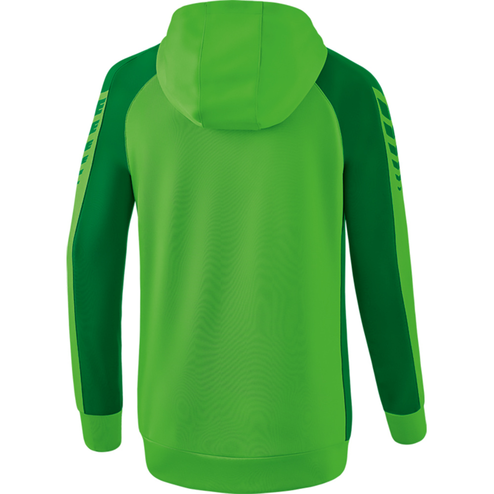 CHAQUETA DE ENTRENAMIENTO CON CAPUCHA ERIMA SIX WINGS, VERDE-ESMERALDA MUJER. 