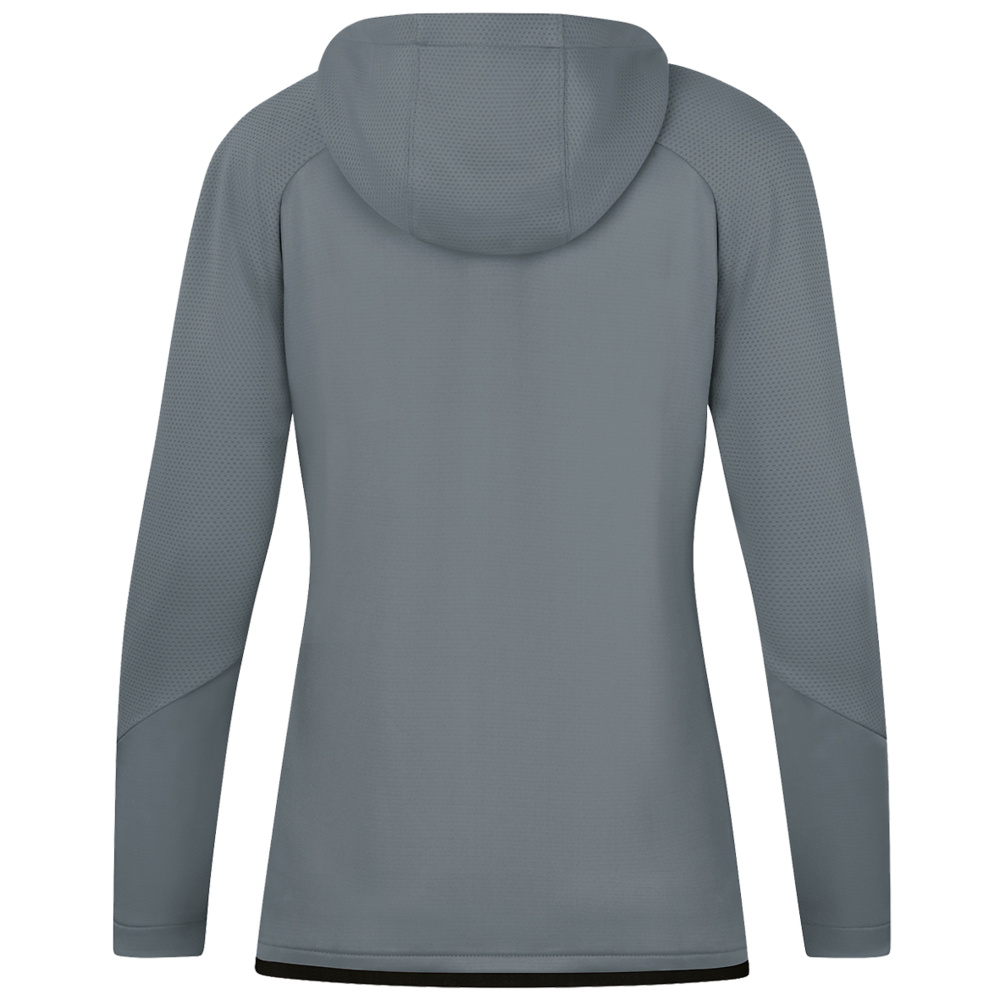 CHAQUETA DE ENTRENAMIENTO CON CAPUCHA JAKO CHALLENGE, GRIS PIEDRA-NEGRA MUJER. 