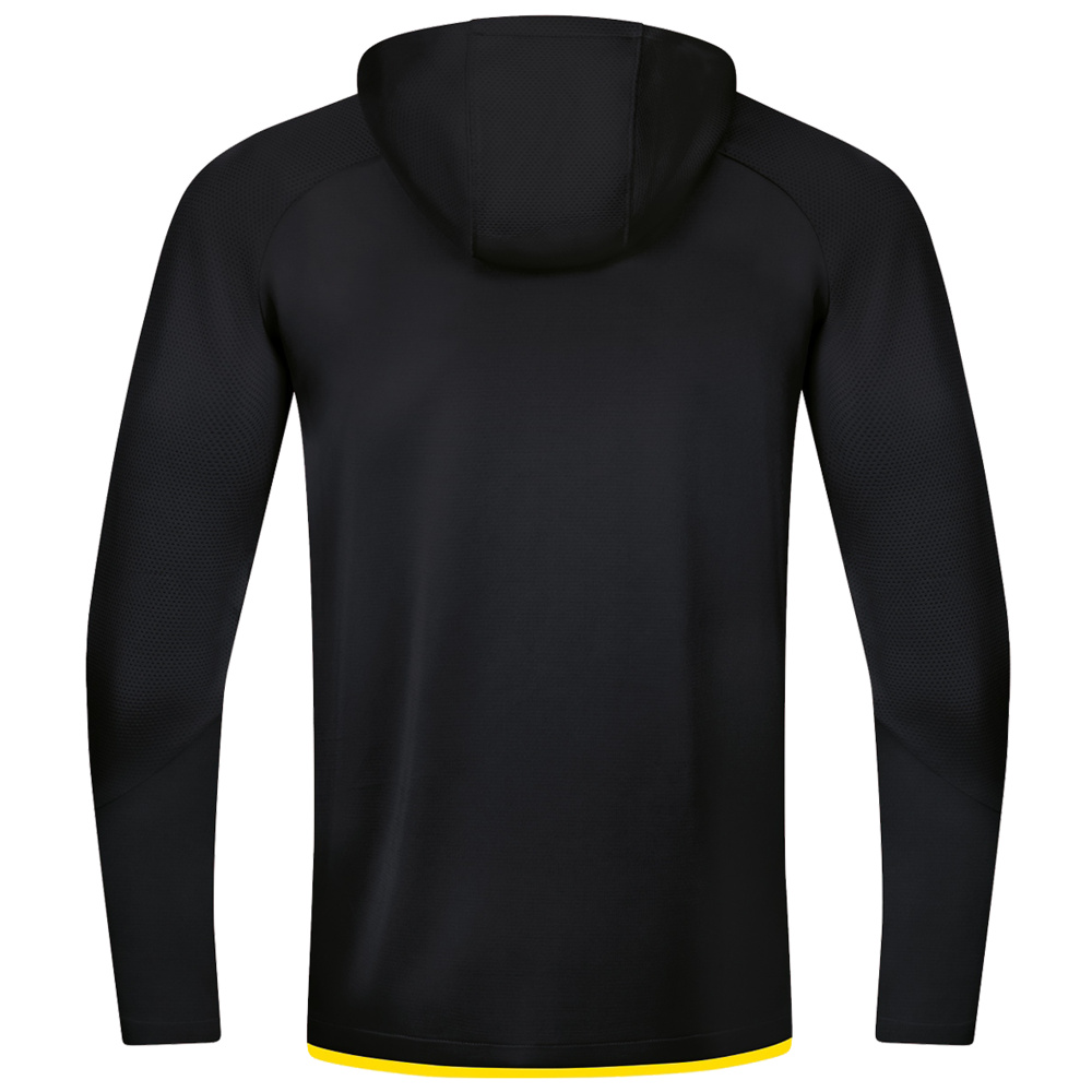 CHAQUETA DE ENTRENAMIENTO CON CAPUCHA JAKO CHALLENGE, NEGRA-AMARILLA HOMBRE. 