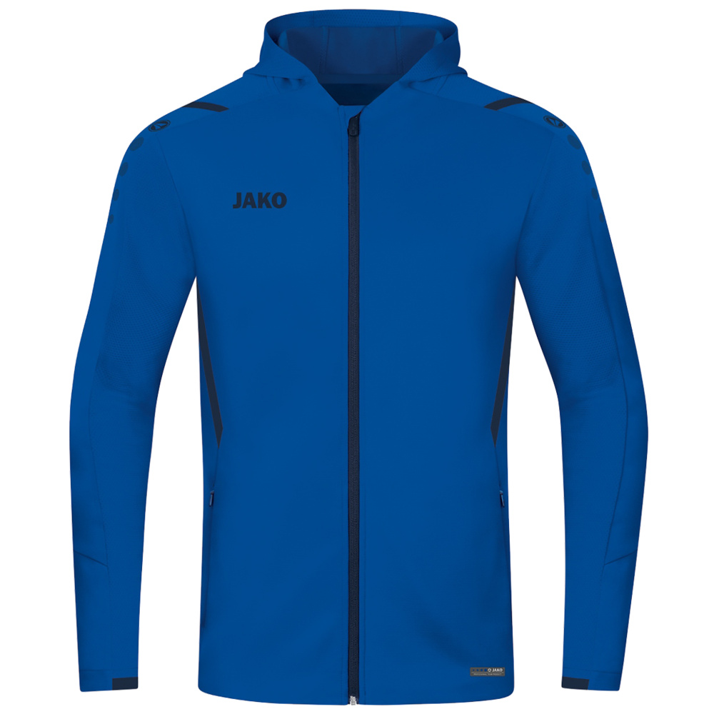 CHAQUETA DE ENTRENAMIENTO CON CAPUCHA JAKO CHALLENGE, ROYAL-MARINO HOMBRE. 