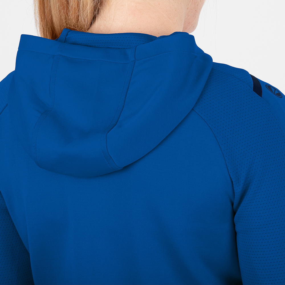 CHAQUETA DE ENTRENAMIENTO CON CAPUCHA JAKO CHALLENGE, ROYAL-MARINO MUJER. 