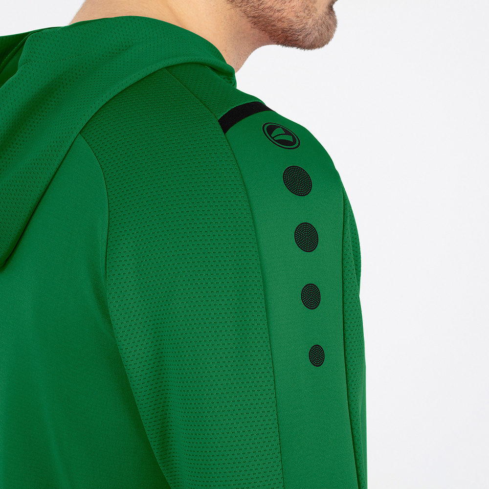 CHAQUETA DE ENTRENAMIENTO CON CAPUCHA JAKO CHALLENGE, VERDE-NEGRA HOMBRE. 