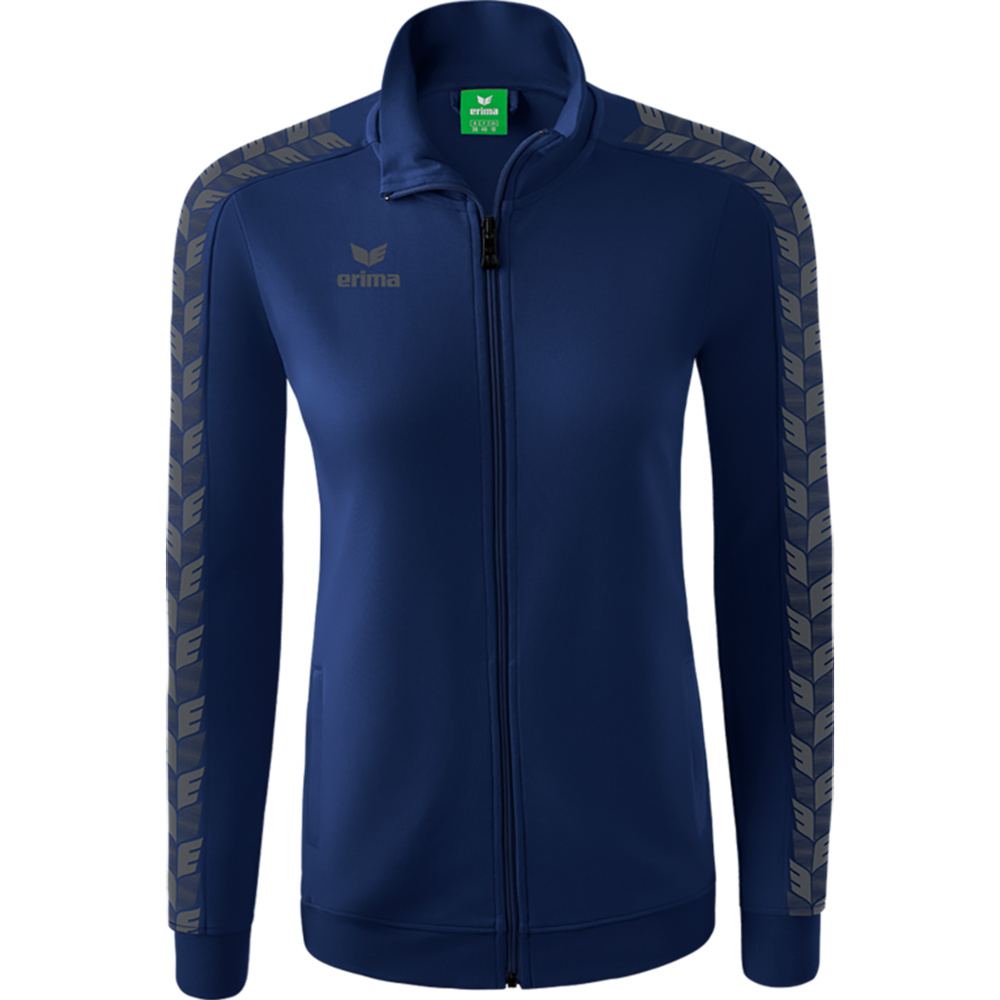 CHAQUETA ERIMA ESSENTIAL TEAM TRACK TOP, MARINO-GRIS PIZARRA MUJER. 