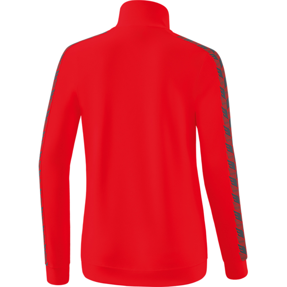 CHAQUETA ERIMA ESSENTIAL TEAM TRACK TOP, ROJA-GRIS PIZARRA MUJER. 