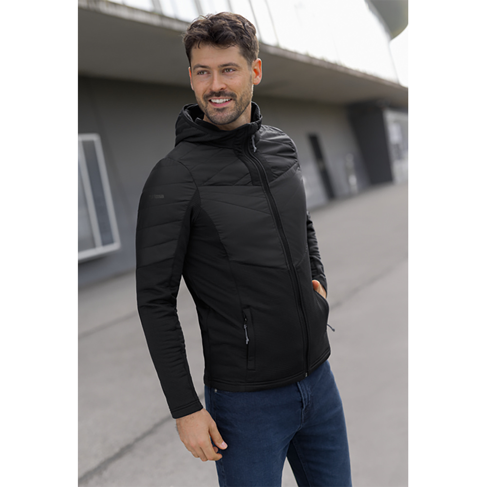 CHAQUETA ERIMA HYBRID, NEGRA HOMBRE. 