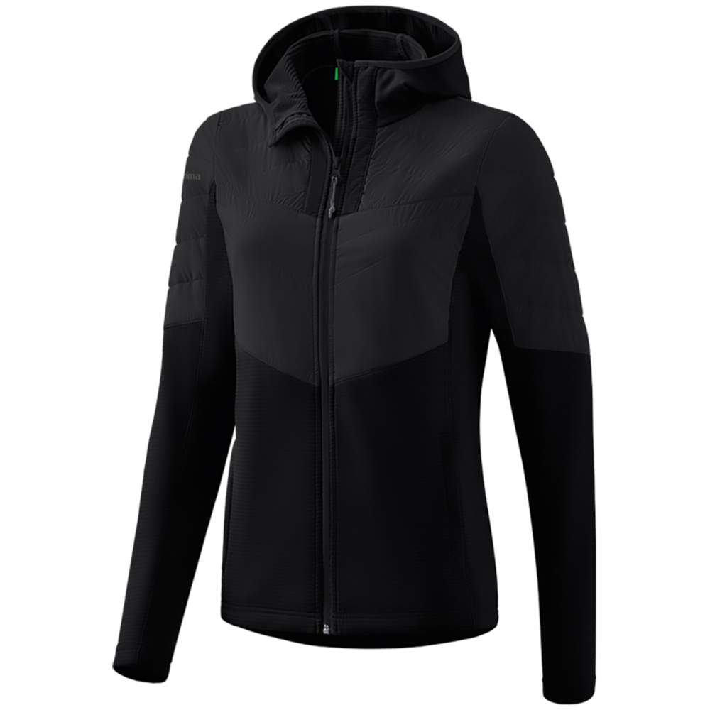 CHAQUETA ERIMA HYBRID, NEGRA MUJER. 