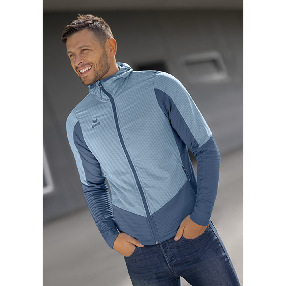 CHAQUETA ERIMA HYBRID LITE, GRIS-DENIM NIÑO. 