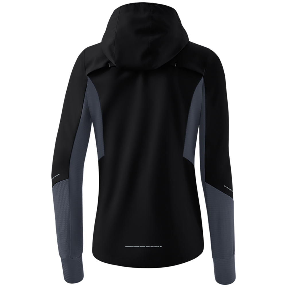 CHAQUETA ERIMA RACING RUNNING, NEGRA MUJER. 