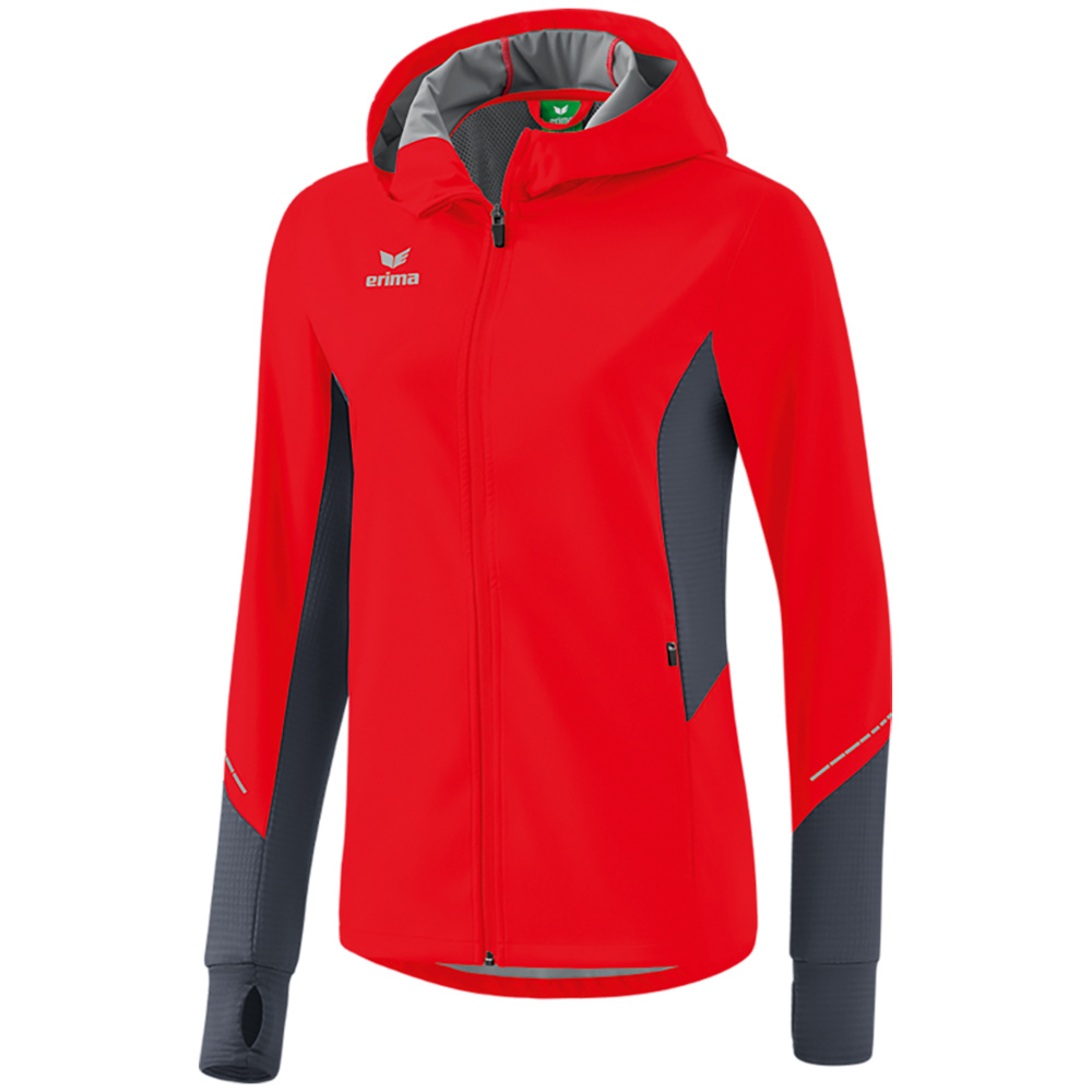 CHAQUETA ERIMA RACING RUNNING, ROJA MUJER. 