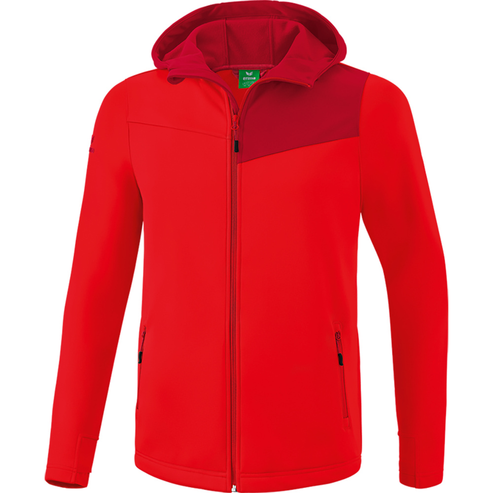 CHAQUETA SOFTSHELL ERIMA PERFORMANCE, ROJO-RUBÍ NIÑO. 