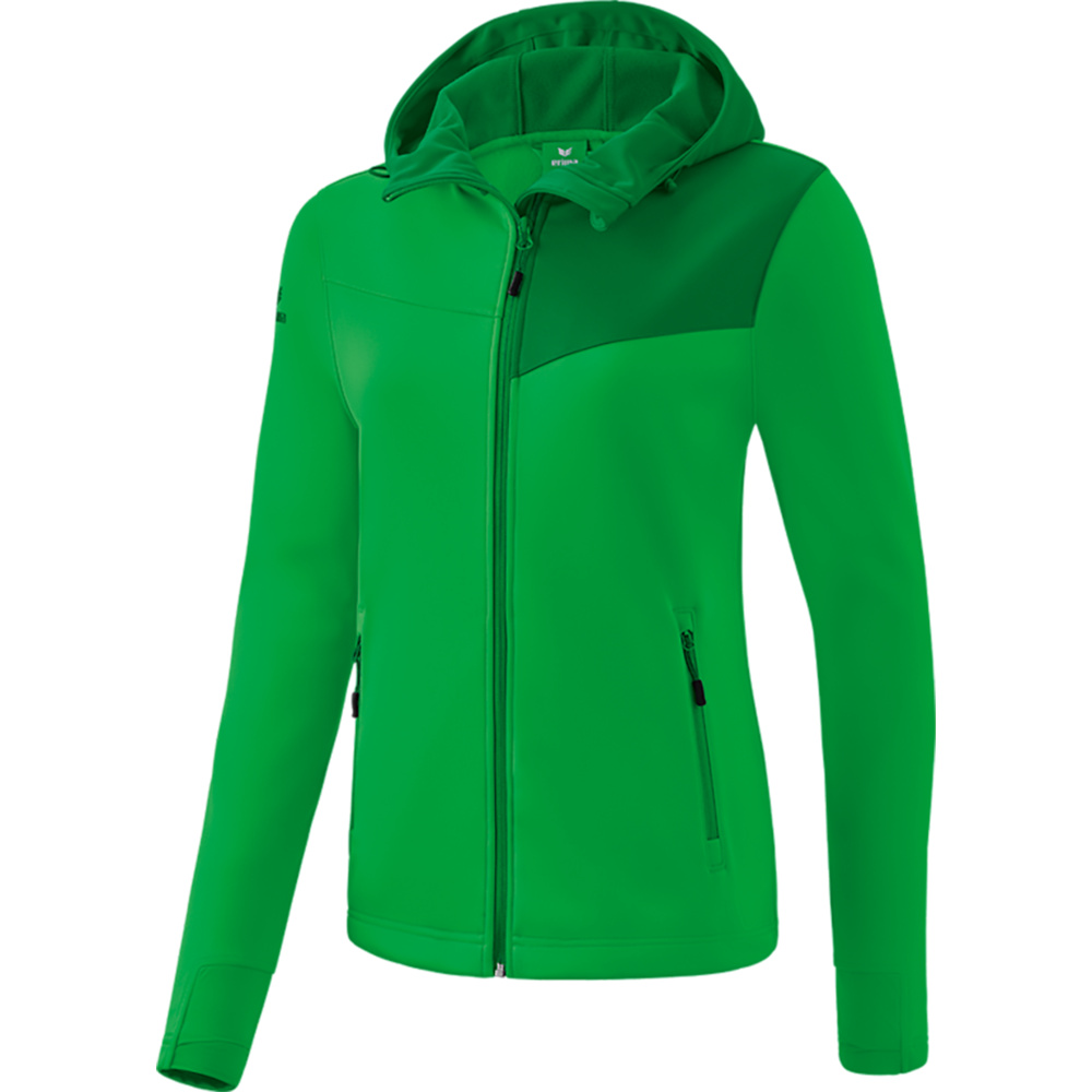 CHAQUETA SOFTSHELL ERIMA PERFORMANCE, VERDE-ESMERALDA MUJER. 