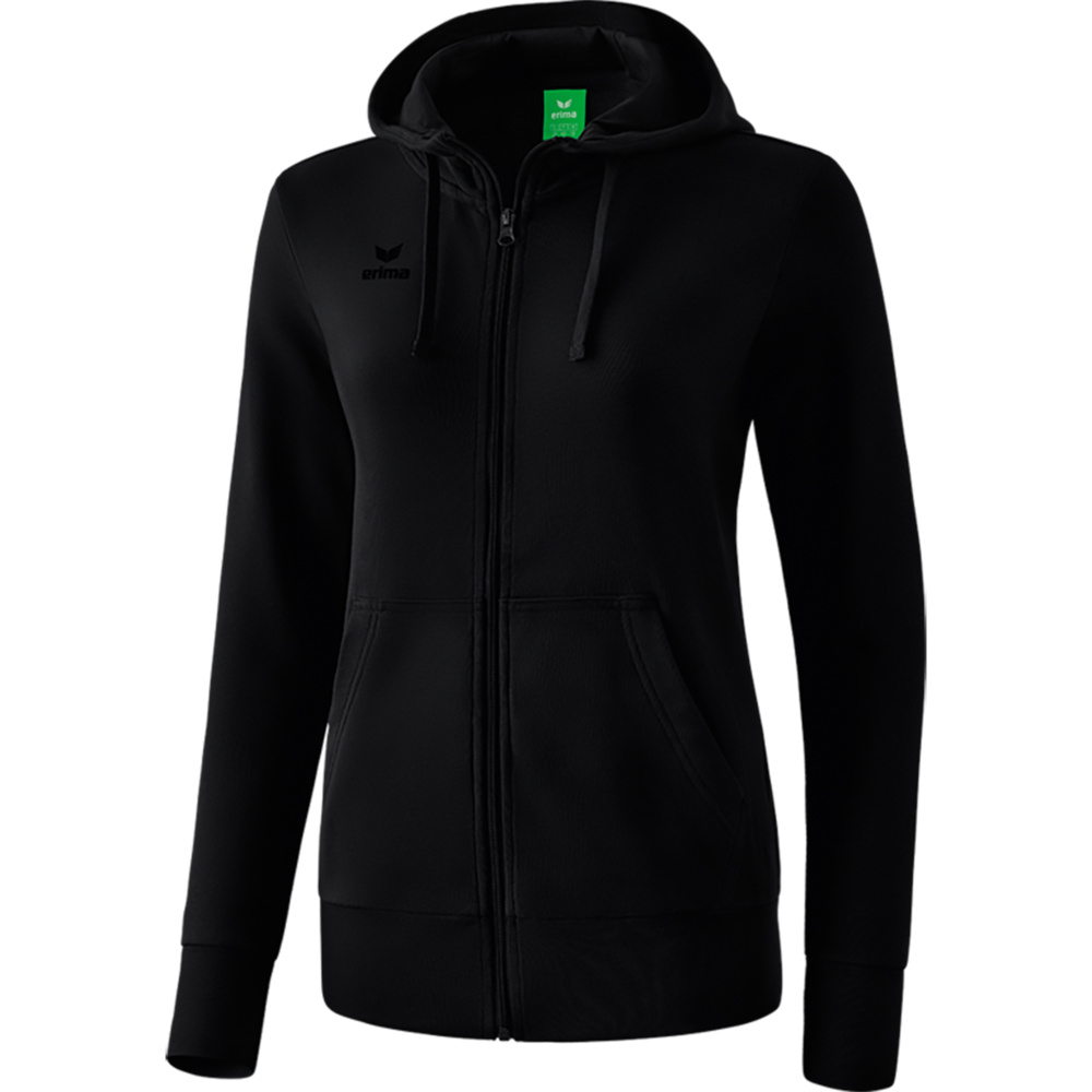 CHAQUETA-SUDADERA CON CAPUCHA ERIMA, NEGRA MUJER. 