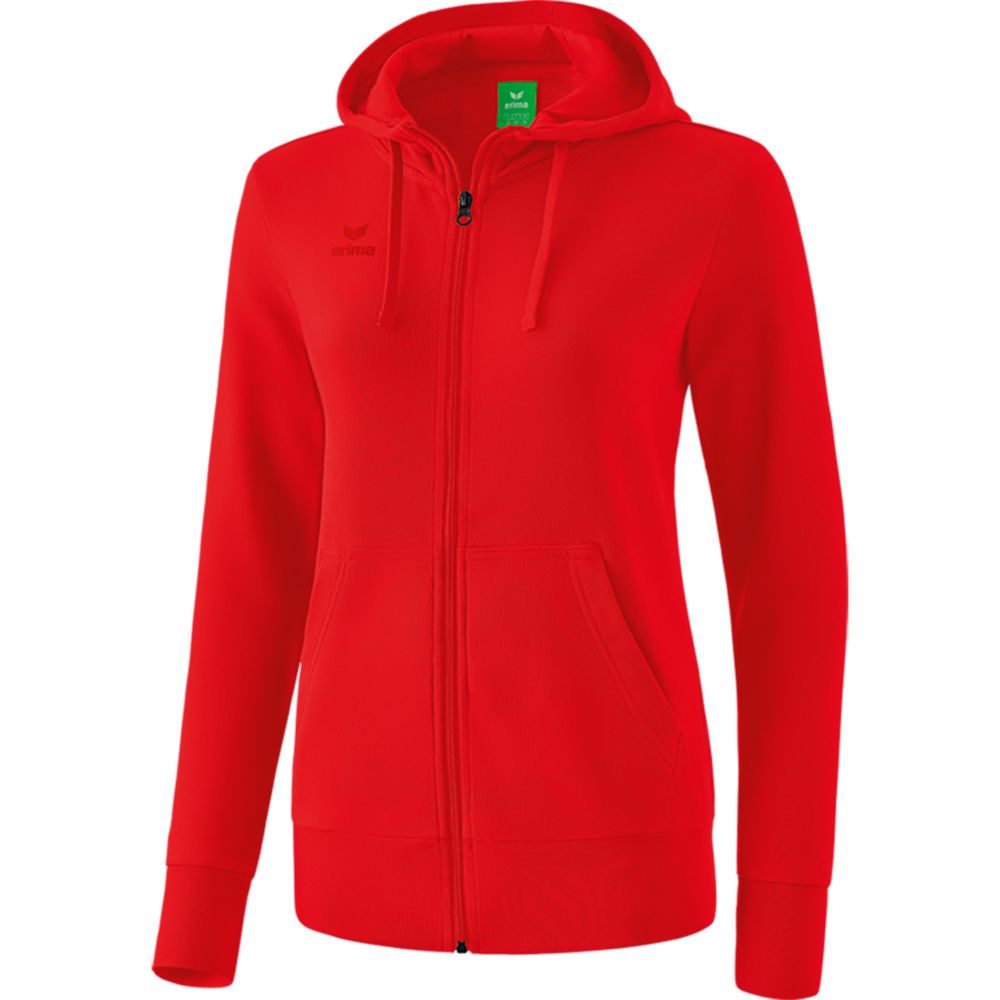 CHAQUETA-SUDADERA CON CAPUCHA ERIMA, ROJA MUJER. 