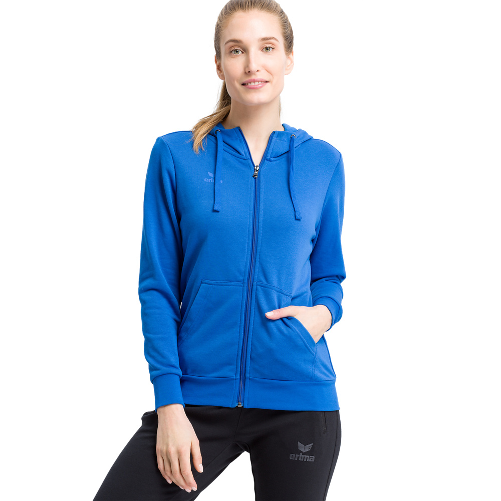 CHAQUETA-SUDADERA CON CAPUCHA ERIMA, ROYAL MUJER. 