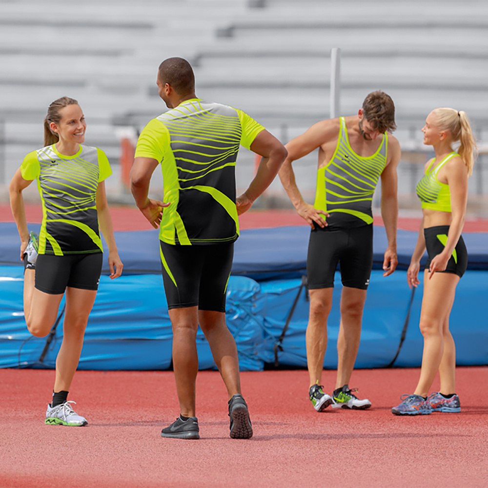 ERIMA ATHLETICS T-SHIRT, NEON YELLOW-BLACK MAN. 