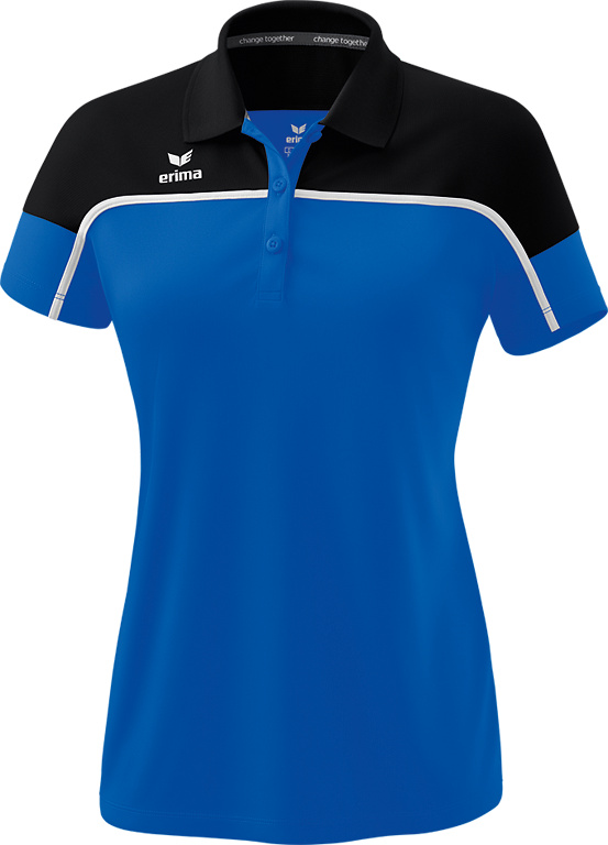 ERIMA CHANGE POLO-SHIRT, NEW ROYAL-BLACK-WHITE WOMEN. 