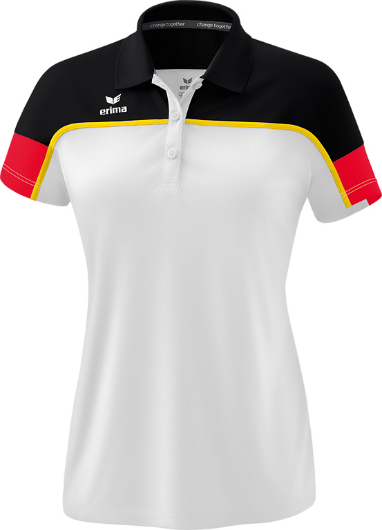 ERIMA CHANGE POLO-SHIRT, WHITE-BLACK-RED WOMEN. 