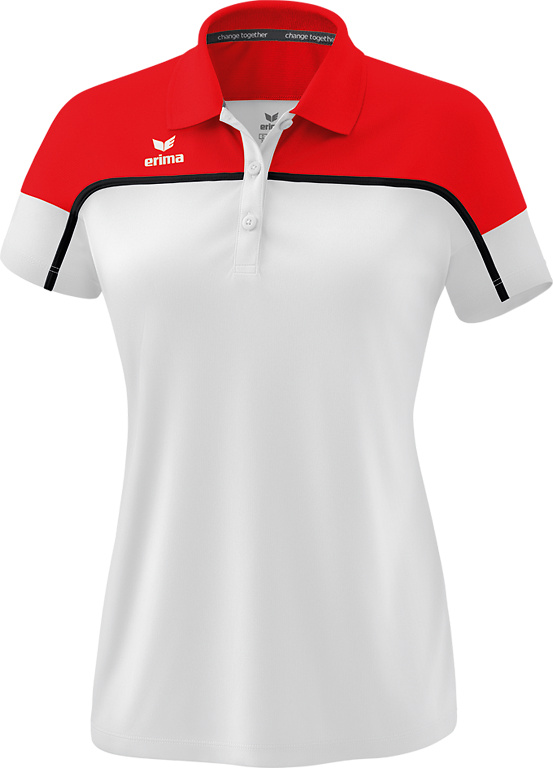 ERIMA CHANGE POLO-SHIRT, WHITE-RED-BLACK WOMEN. 