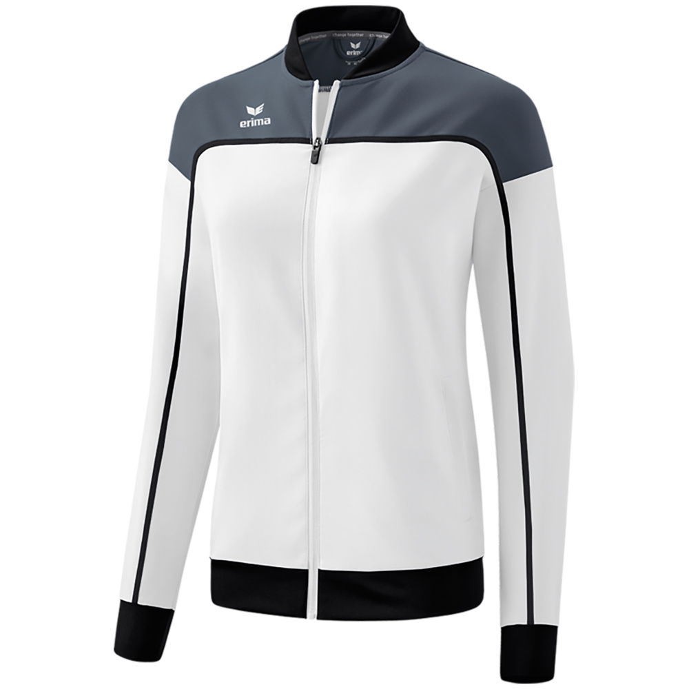 ERIMA CHANGE PRESENTATION JACKET, WHITE-SLATE GREY-BLACK WOMEN. 