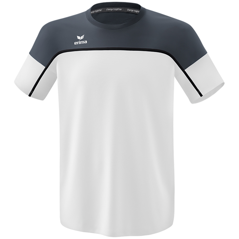 ERIMA CHANGE SHORT SLEEVE T-SHIRT, WHITE-SLATE GREY-BLACK MEN. 