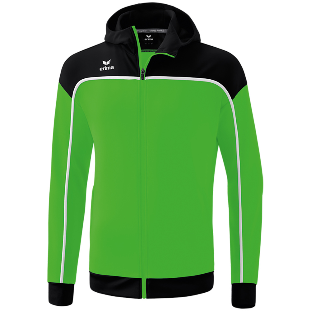 ERIMA CHANGE TRAINING JACKET WITH HOOD, GREEN-BLACK-WHITE MEN. 