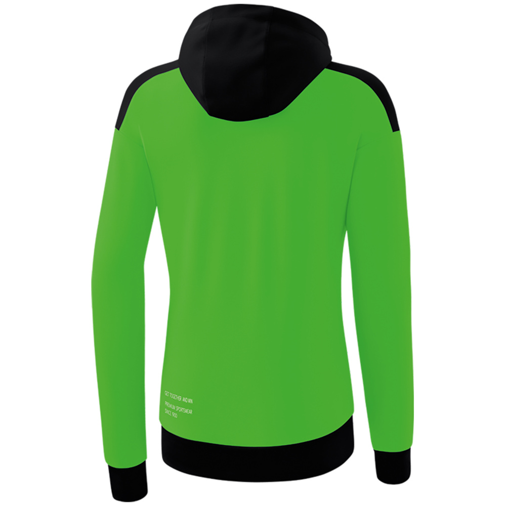 ERIMA CHANGE TRAINING JACKET WITH HOOD, GREEN-BLACK-WHITE WOMEN. 