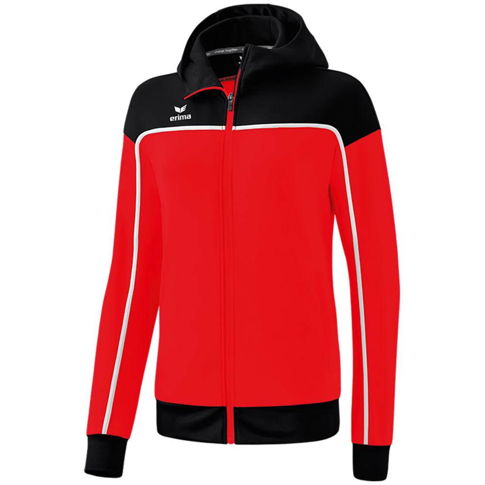 ERIMA CHANGE TRAINING JACKET WITH HOOD, RED-BLACK-WHITE WOMEN. 